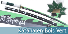 Katana en Bois Cosplay Vert