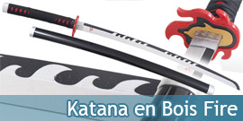 Katana en Bois Cosplay Fire
