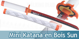 Mini Katana en Bois Flamme