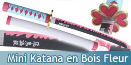 Mini Katana en Bois Fleur
