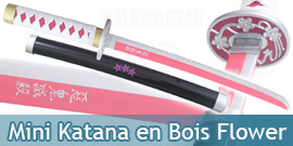 Mini Katana en Bois Flowers