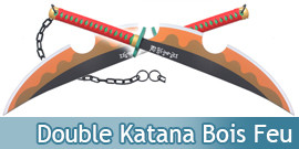 Double Sabre en Bois Feu