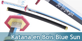 Katana en Bois Blue Sun