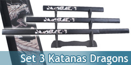 Set 3 Katanas Dragon Epée...