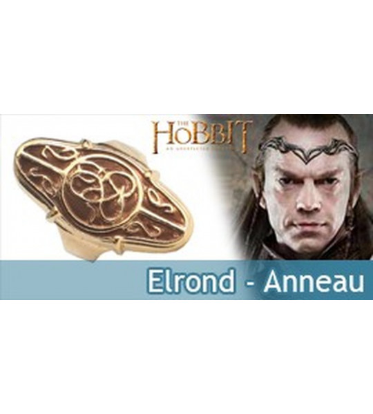 Elrond - anneau argent plaque or