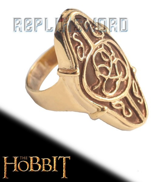 Bague Le Hobbit En Bois Plaqué Argent - Taille 14 - Noble Collection Neuve