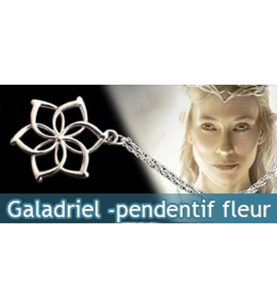 Galadriel pendentif fleur et chaine 45cm