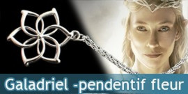 Galadriel pendentif fleur et chaine 45cm