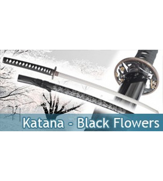 Katana - Black Flowers