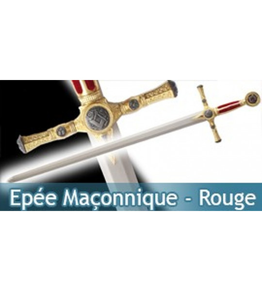 Epée maçonnique - Franc-maçon - Rouge