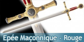 Epée maçonnique - Franc-maçon - Rouge