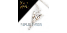 Pendentif Étoile Du Soir - Réplique Arwen (Le Seigneur Des Anneaux) - Argent Et Strass - Longueur 45 Cm