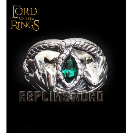 Bague Aragorn Barahir Seigneur Des Anneaux - Acier 316L - Pochette LOTR - Neuf Avec étiquettes