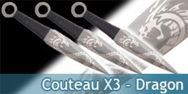 Couteau de Lancer X3 - Dragon - TACL05