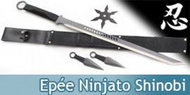 Epée Ninjato Shinobi - 2 Kunais + 1 Shuriken