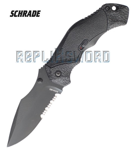 Couteau Schrade SCHA4BS Dentelé - Black Edition