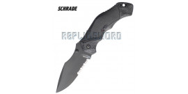 Couteau Schrade SCHA4BS Dentelé - Black Edition