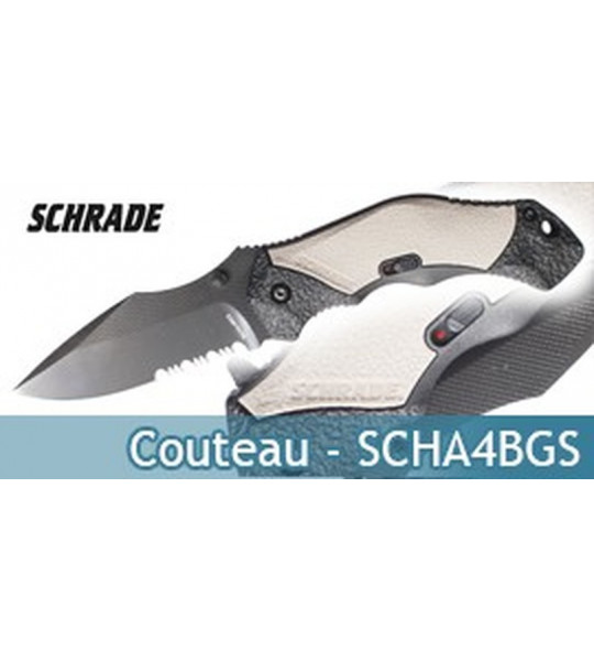 Couteau Schrade SCHA4BGS Dentelé - Grey Edition