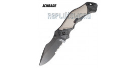 Couteau Schrade SCHA4BGS Dentelé - Grey Edition