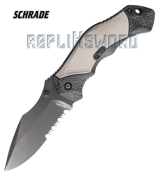 Couteau Schrade SCHA4BGS Dentelé - Grey Edition