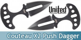 Undercover Couteau Tactical X2 Push Dagger Black UC1487B